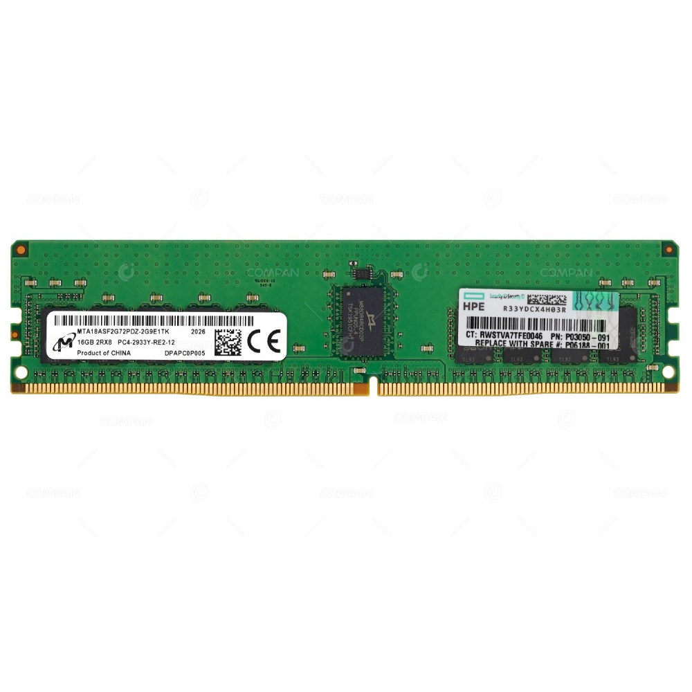 P03050-091 HP DDR4 16GB 2RX8 PC4-23466 2933MHZ RDIMM